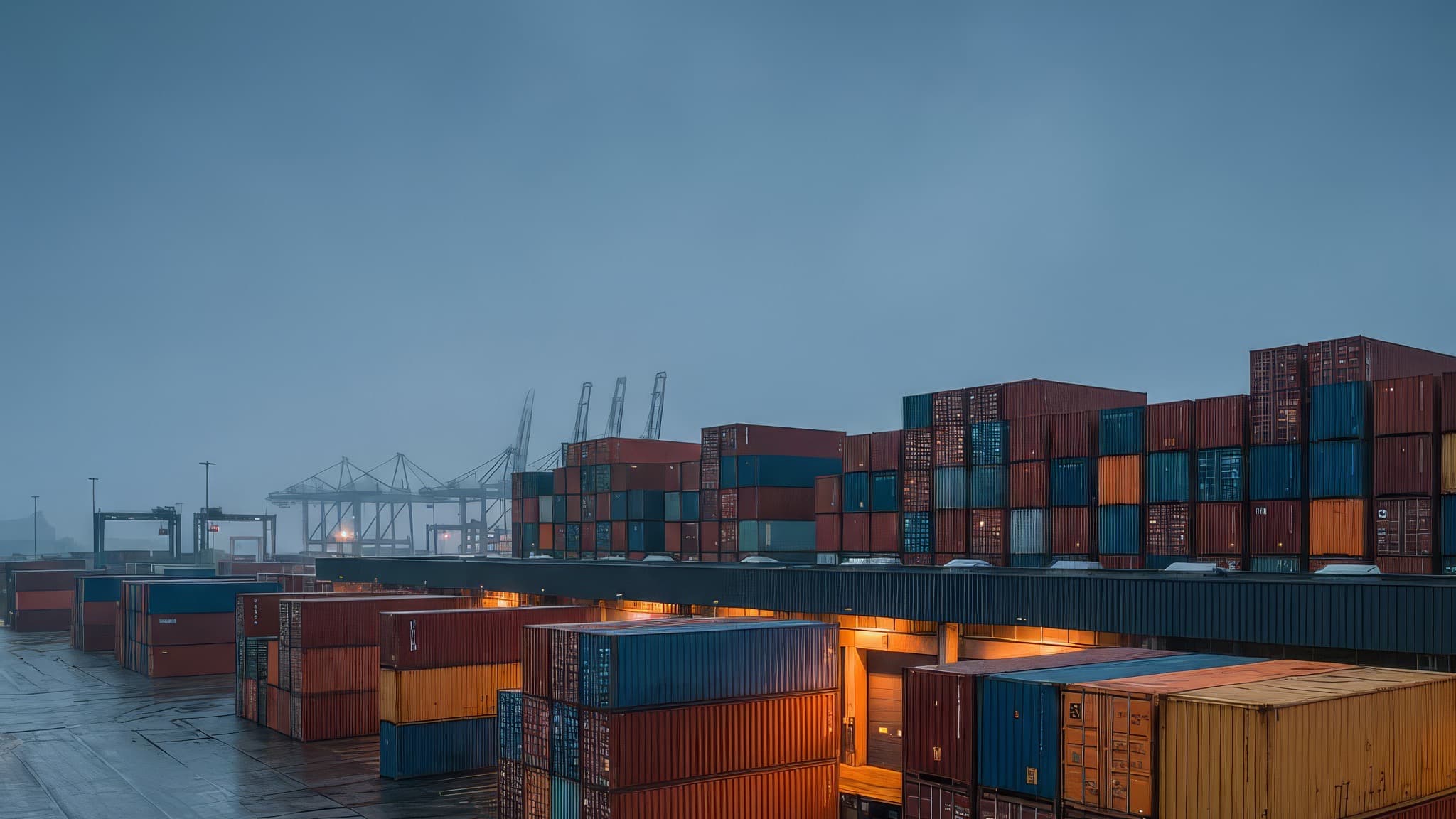 Warehouse operations floor with organized logistics staging areas